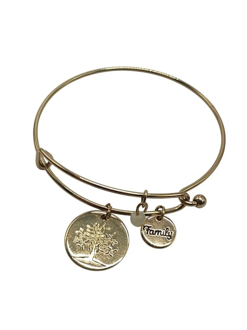 Alex And Ani Gold-Tone Family Tree Charm Bangle Bracelet Adjustable 2012 Energy